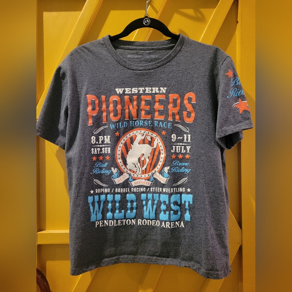 PIONEER Wild West Kids T-Shirt - Gray, Orange, Blue